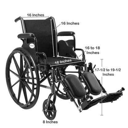 McKesson Lightweight Wheelchair, 16 Inch Seat Width