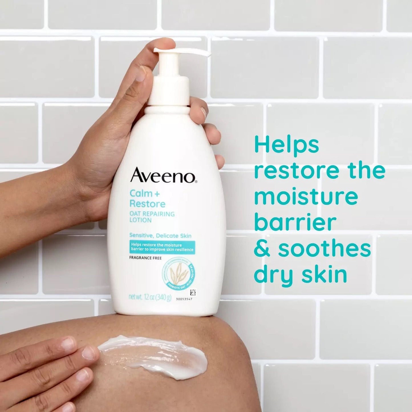Aveeno® Calm + Restore Oat Repairing Lotion Fragrance Free, Pump Bottle