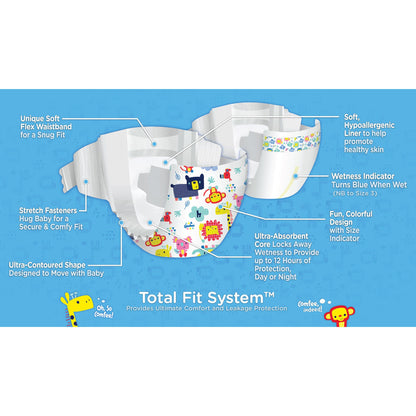 Attends Comfees Premium Diapers, Unisex, Tab Closure
