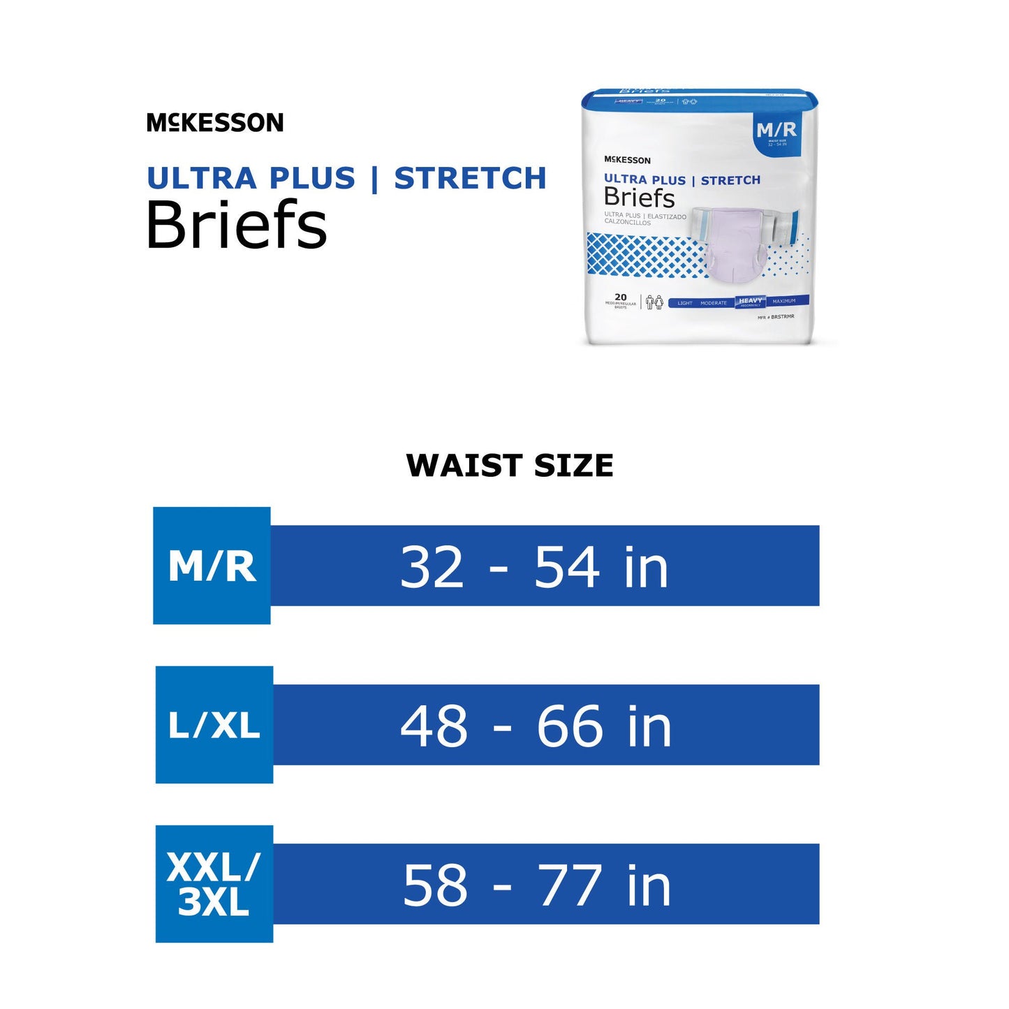 McKesson Ultra Plus Stretch Heavy Absorbency Incontinence Brief, /Regular