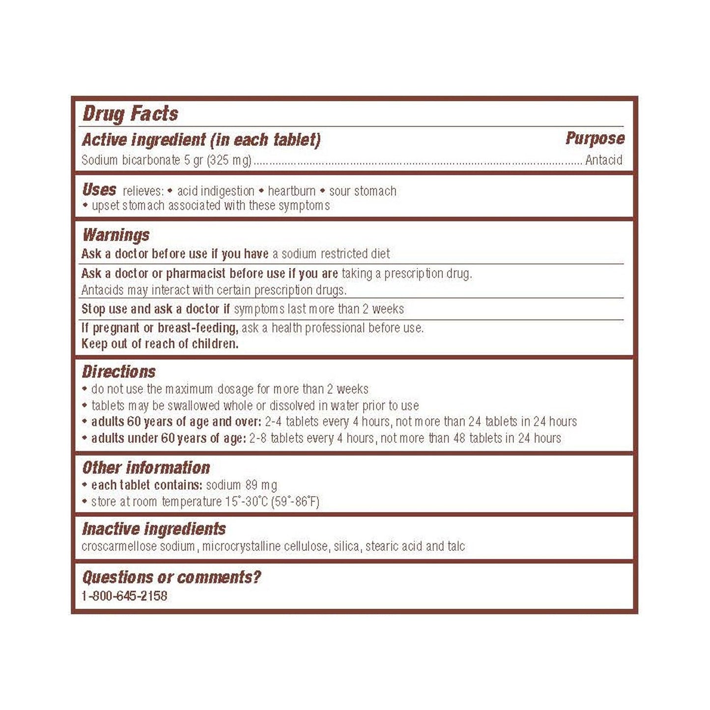 Major® Sodium Bicarbonate Antacid