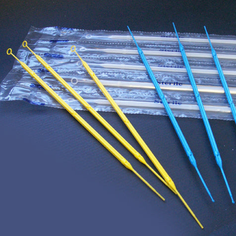 Inoculation Loops, Rigid 1µL with Needle, Sterile Blue — Calibrated, 500/Case — 2 Pack Configs | Globe Scientific