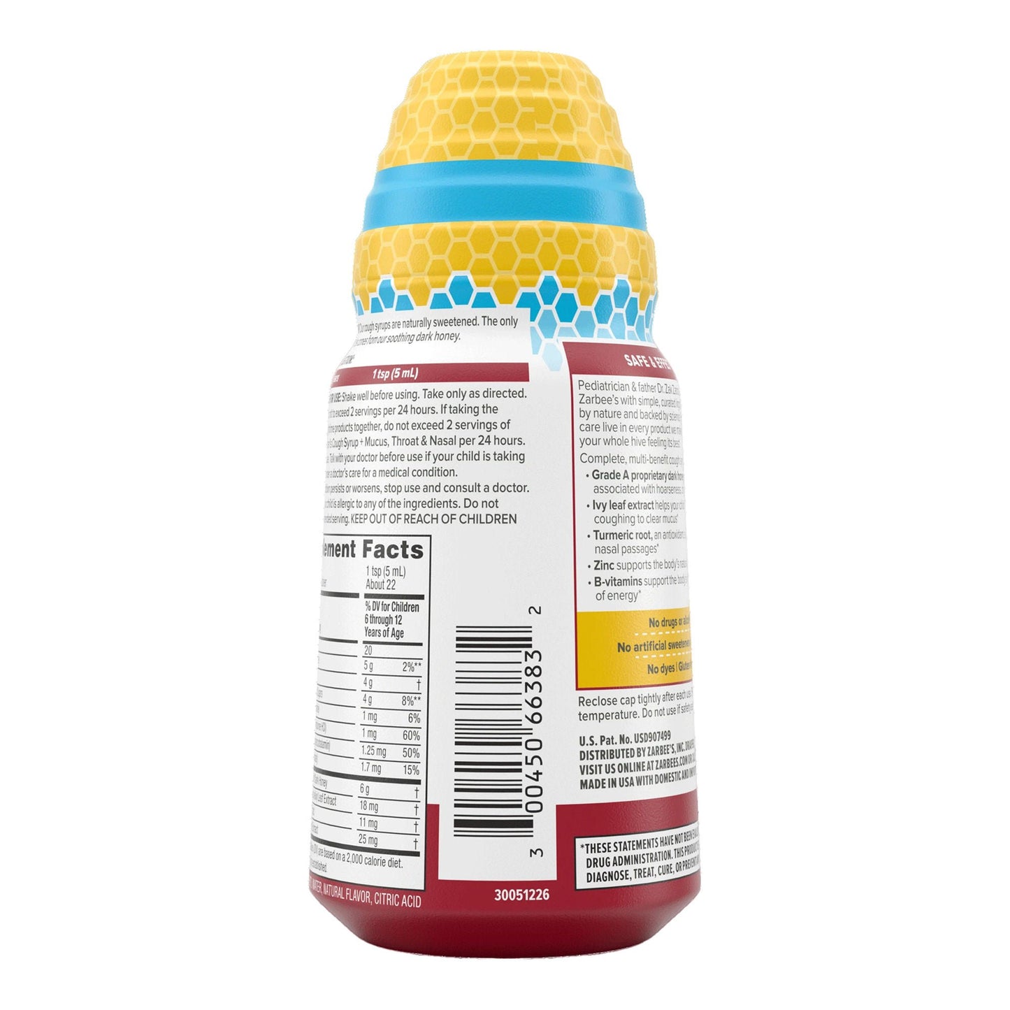 Zarbee's All-In-One Children's Daytime Cough Syrup, Mucus, Throat & Nasal, Grape