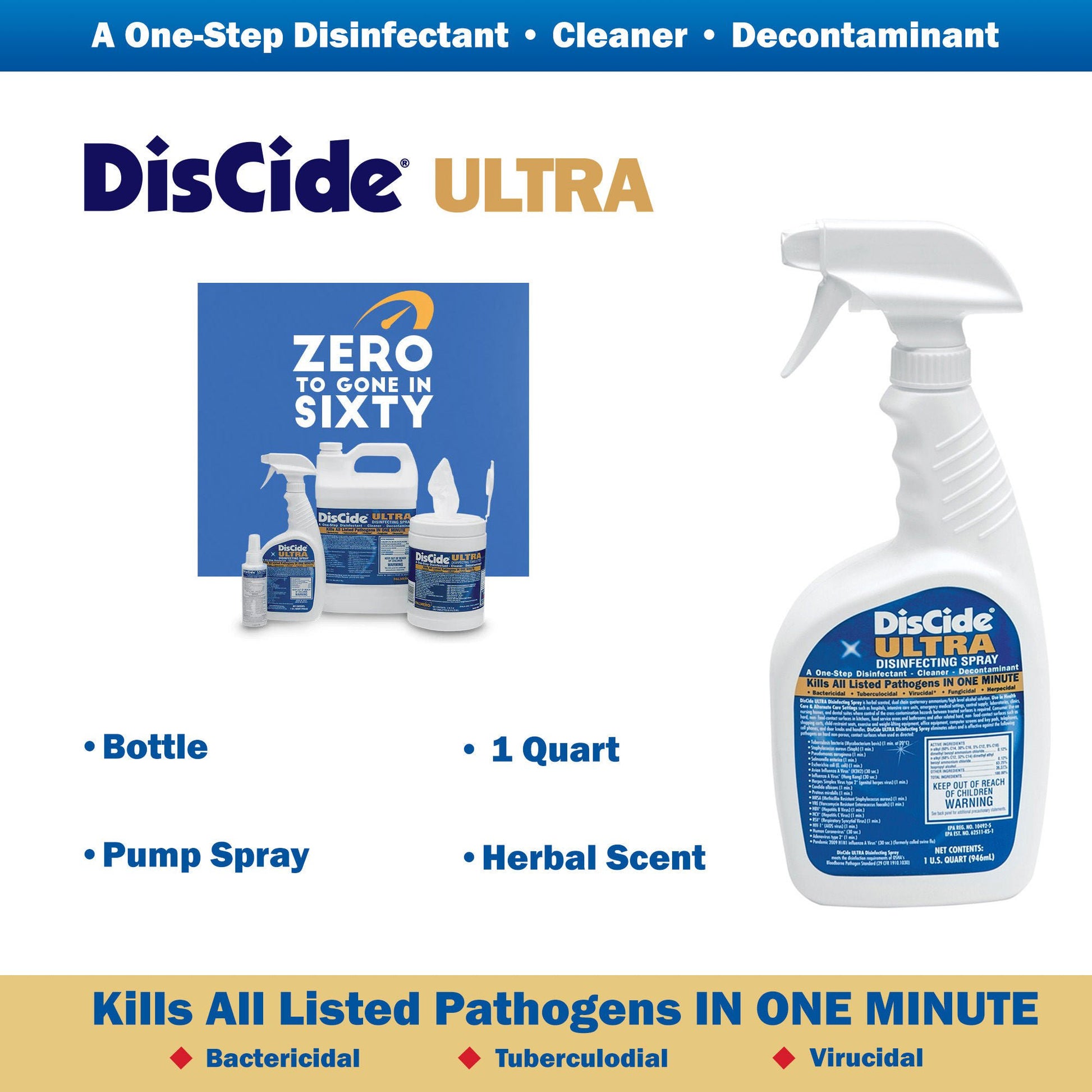 DisCide® Ultra Quaternary Based Surface Disinfectant Cleaner
