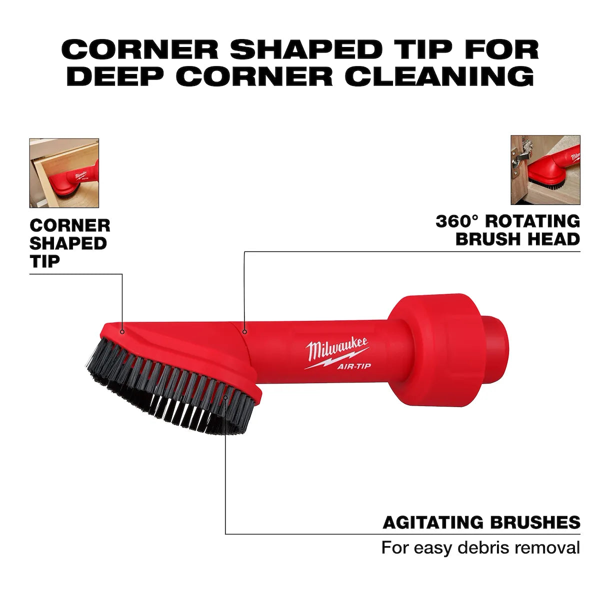Milwaukee AIR-TIP Rotating Corner Brush Tool 49-90-2021