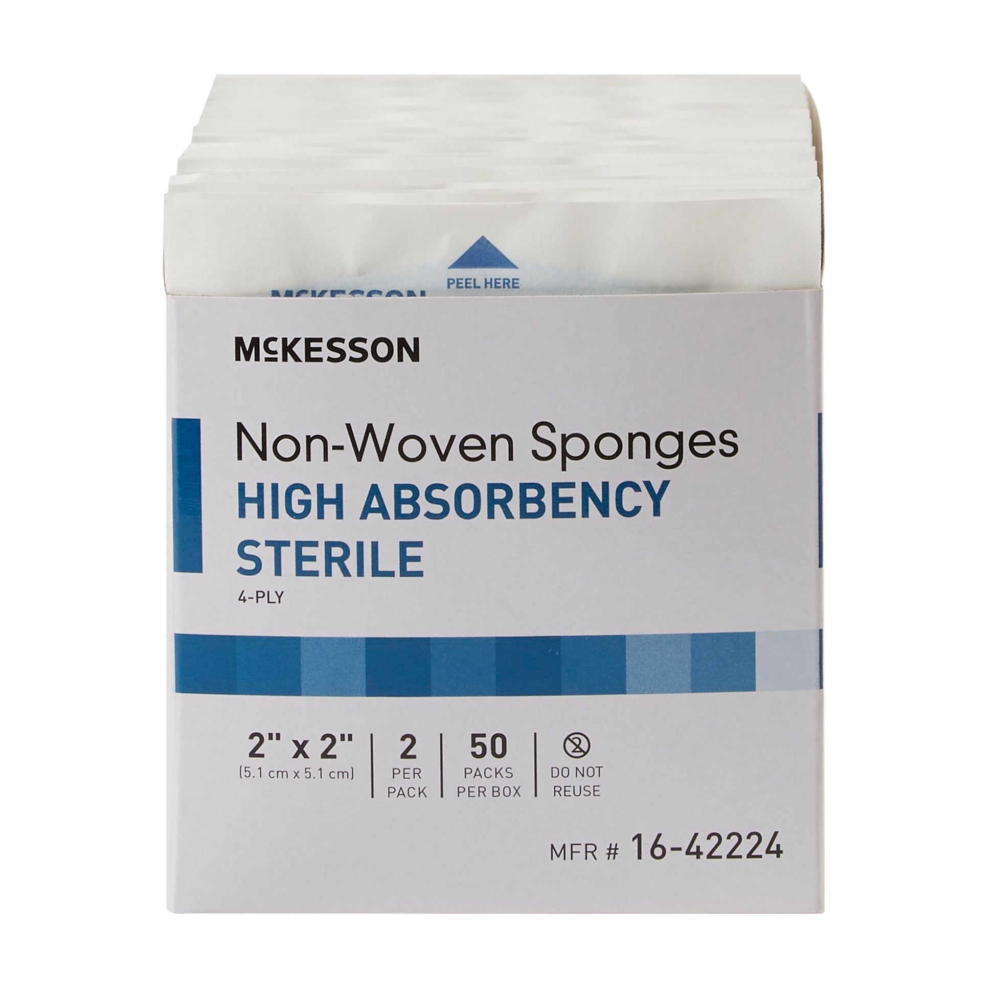 McKesson Sterile Nonwoven Sponge, Four Ply