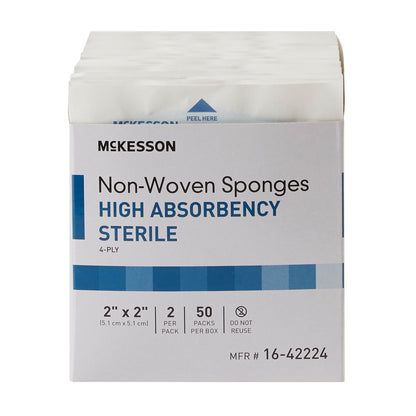 McKesson Sterile Nonwoven Sponge, Four Ply