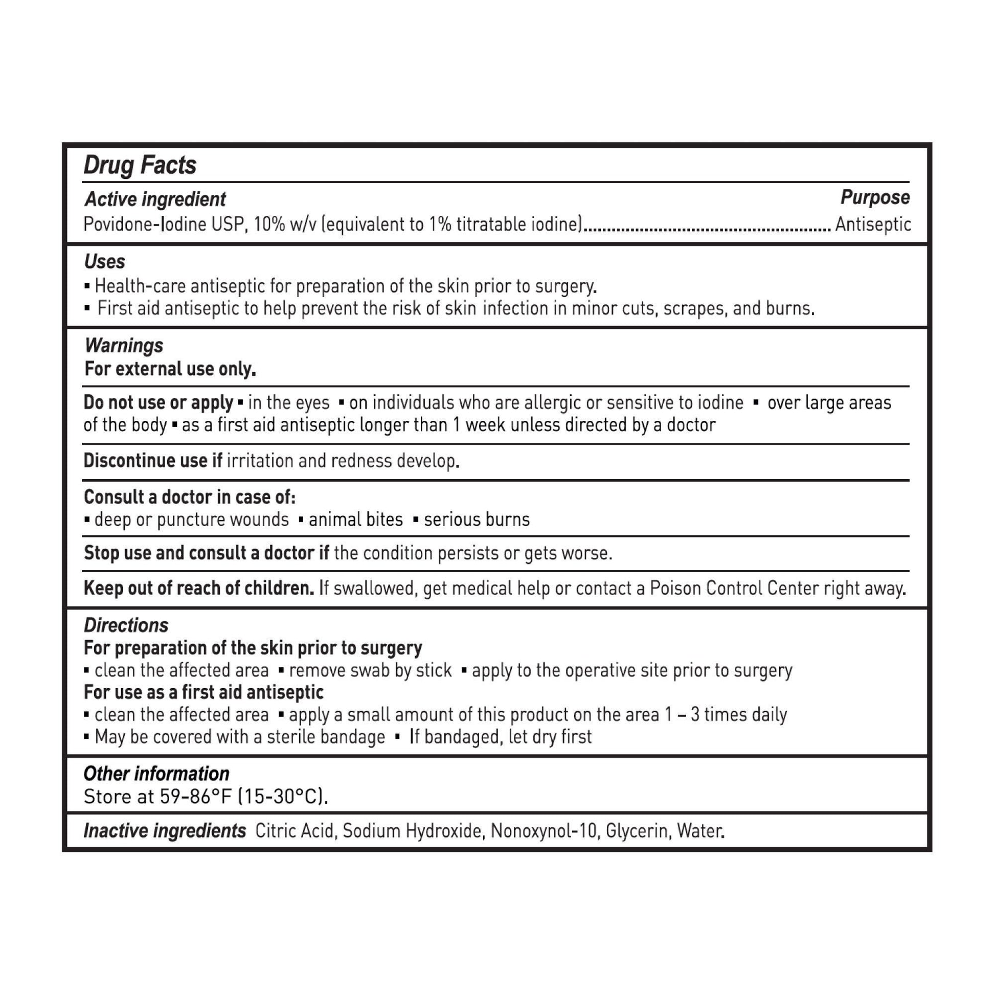 McKesson Impregnated Swabstick, 10% Strength, Povidone Iodine, Individual Packet
