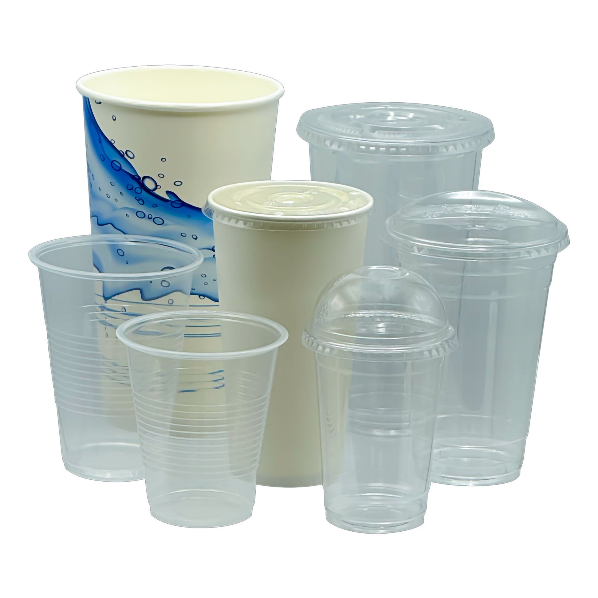 Drinking Cup Lid For PET Cups Clear Plastic Disposable
