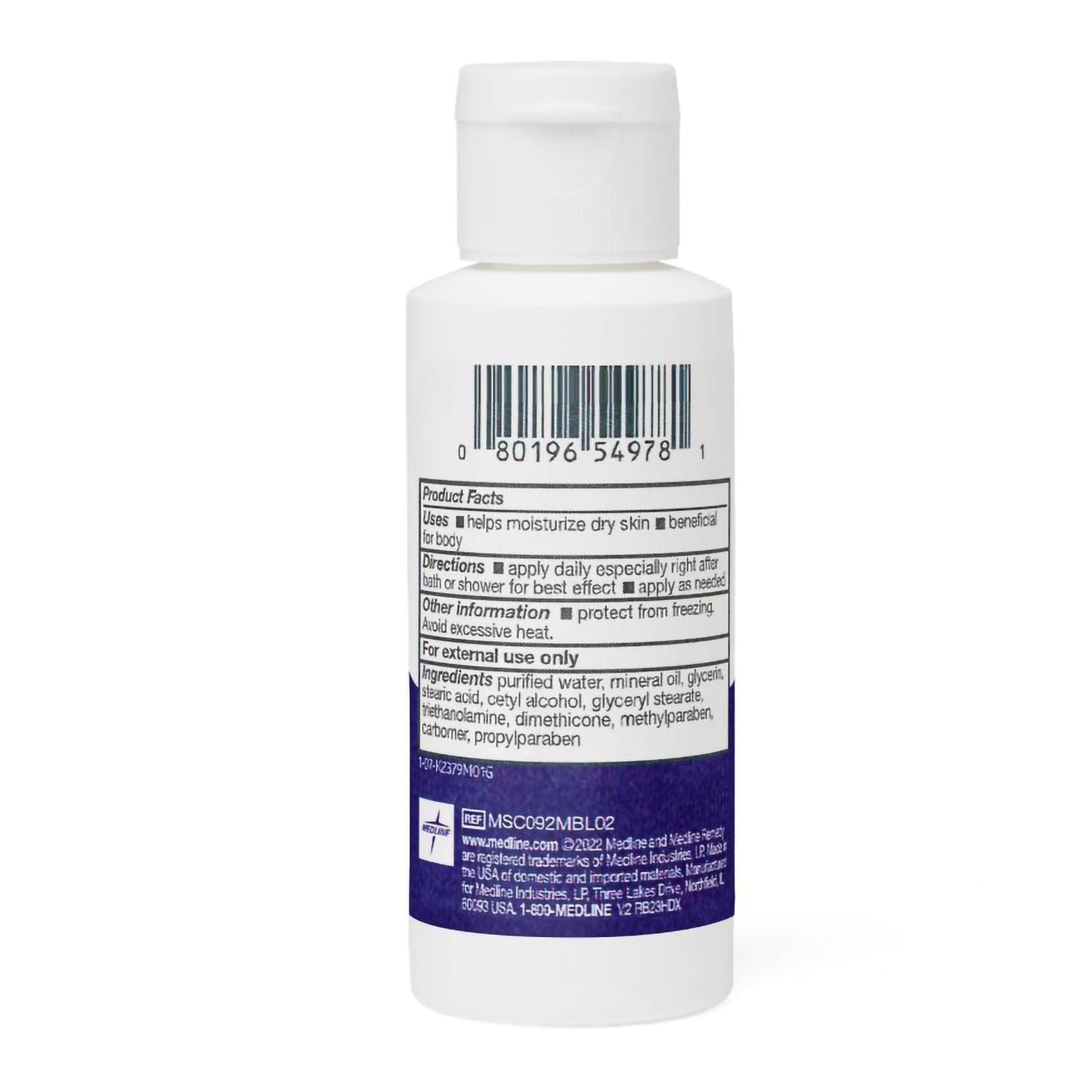 Medline Remedy Essentials Moisturize Hand and Body Moisturizer Bottle Unscented Lotion CHG Compatible