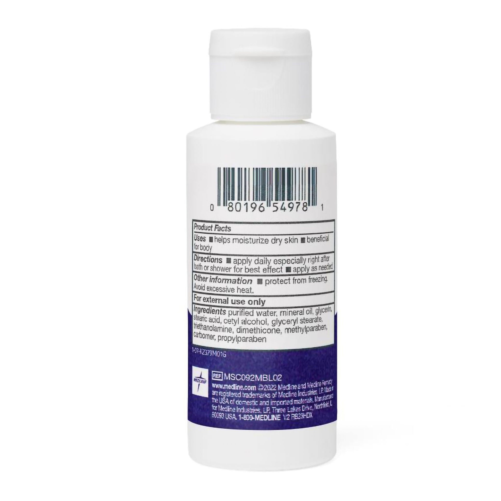 Medline Remedy Essentials Moisturize Hand and Body Moisturizer Bottle Unscented Lotion CHG Compatible