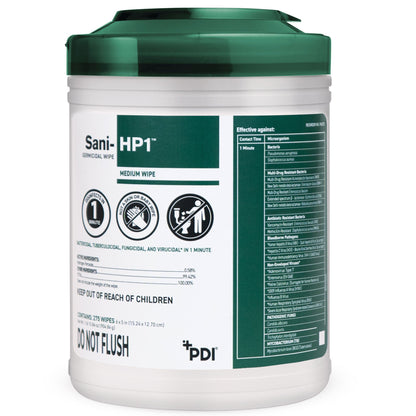 Sani-HP1 Surface Disinfectant Cleaner Germicidal Manual Pull Wipe Canister
