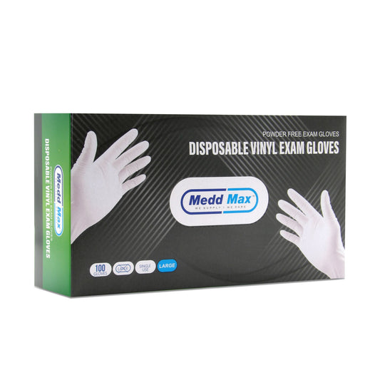 Medd Max™ Vinyl Exam Gloves, Clear