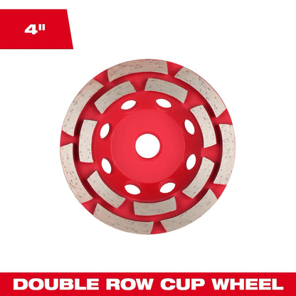 Milwaukee 4" DIAMOND MAX Double Row Diamond Cup Wheel 49-93-7750 | Diamond Coated