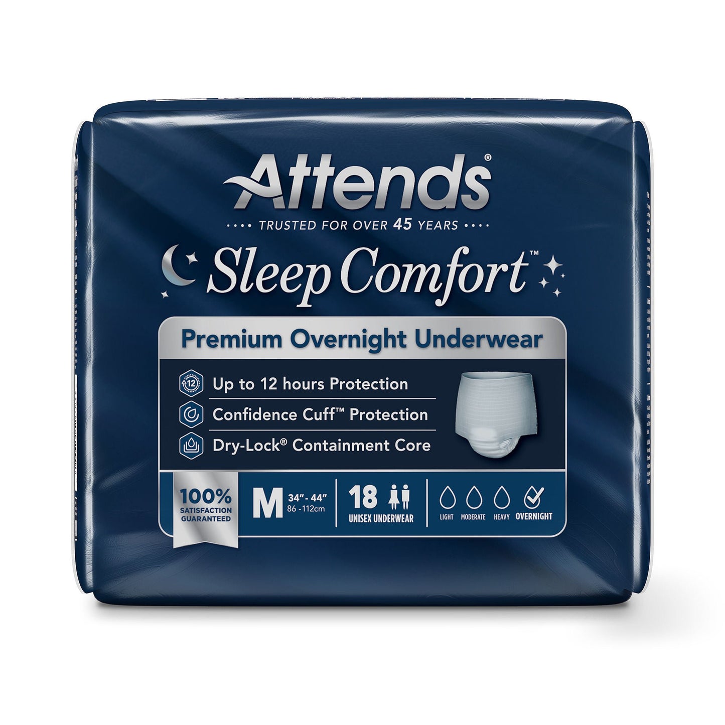 Attends® Sleep Comfort Premium Overnight Underwear, 24 – 44 Inches