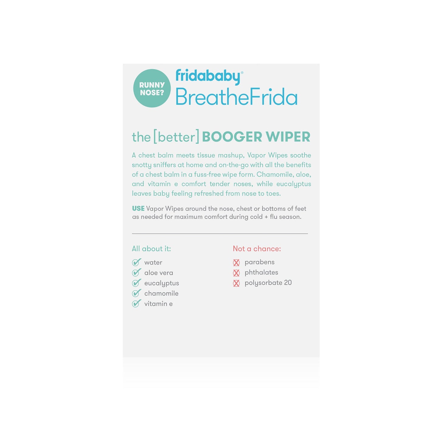 BreatheFrida™ the BoogerWiper Nose + Chest Wipes