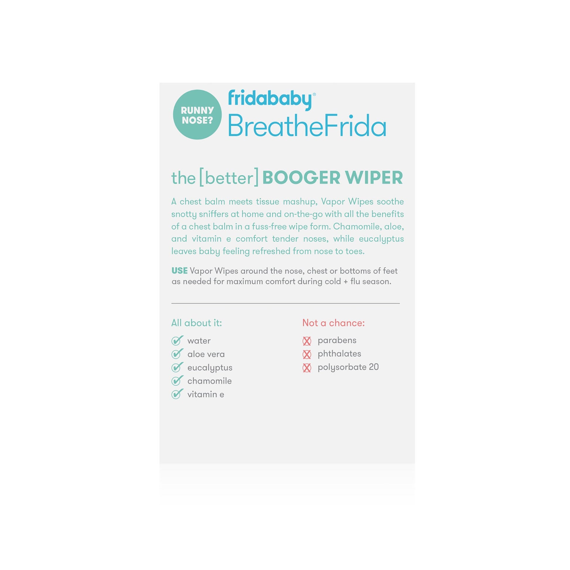 BreatheFrida™ the BoogerWiper Nose + Chest Wipes