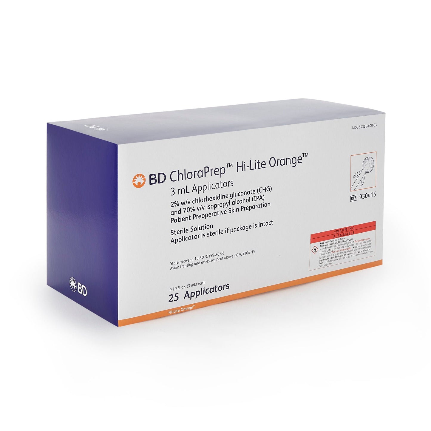 ChloraPrep Hi-Lite Orange Skin Prep Solution Foam Applicator 2% / 70% Strength CHG (Chlorhexidine Gluconate) / Isopropyl Alcohol