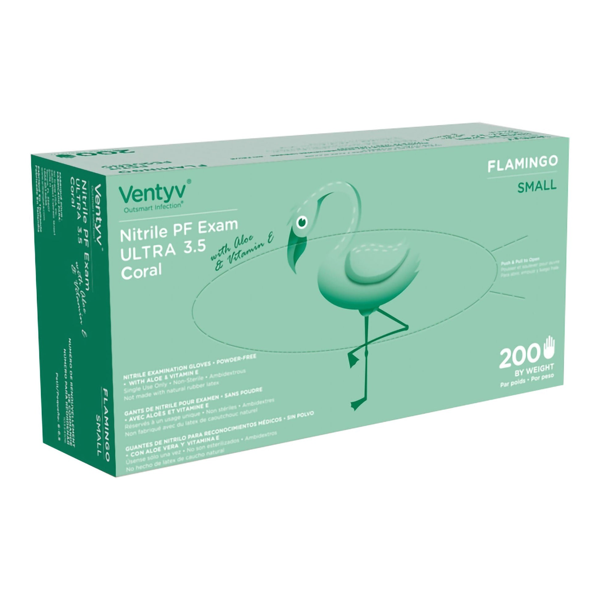 Ventyv® Ultra 3.5 CORAL (FLAMINGO) Nitrile Exam Gloves, Coral - view 2