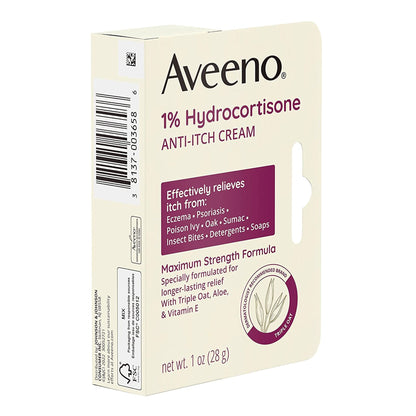 Aveeno® Active Naturals 1% Hydrocortisone Anti-Itch Cream, Maximum Strength