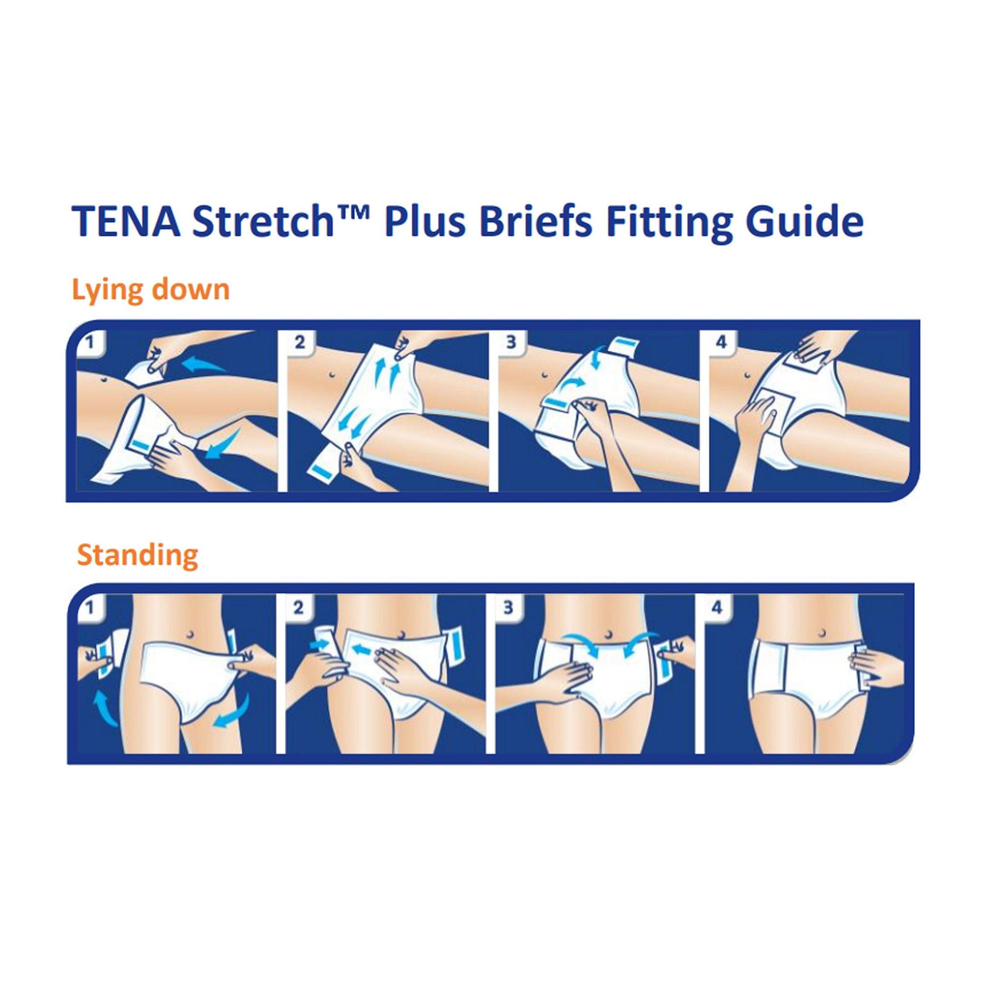 TENA Stretch Plus Incontinence Brief Adult Unisex Disposable Moderate Absorbency