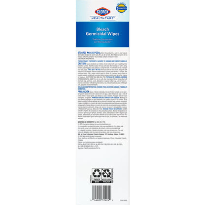 Clorox Healthcare® Bleach Germicidal Wipes, Individual Packets, .