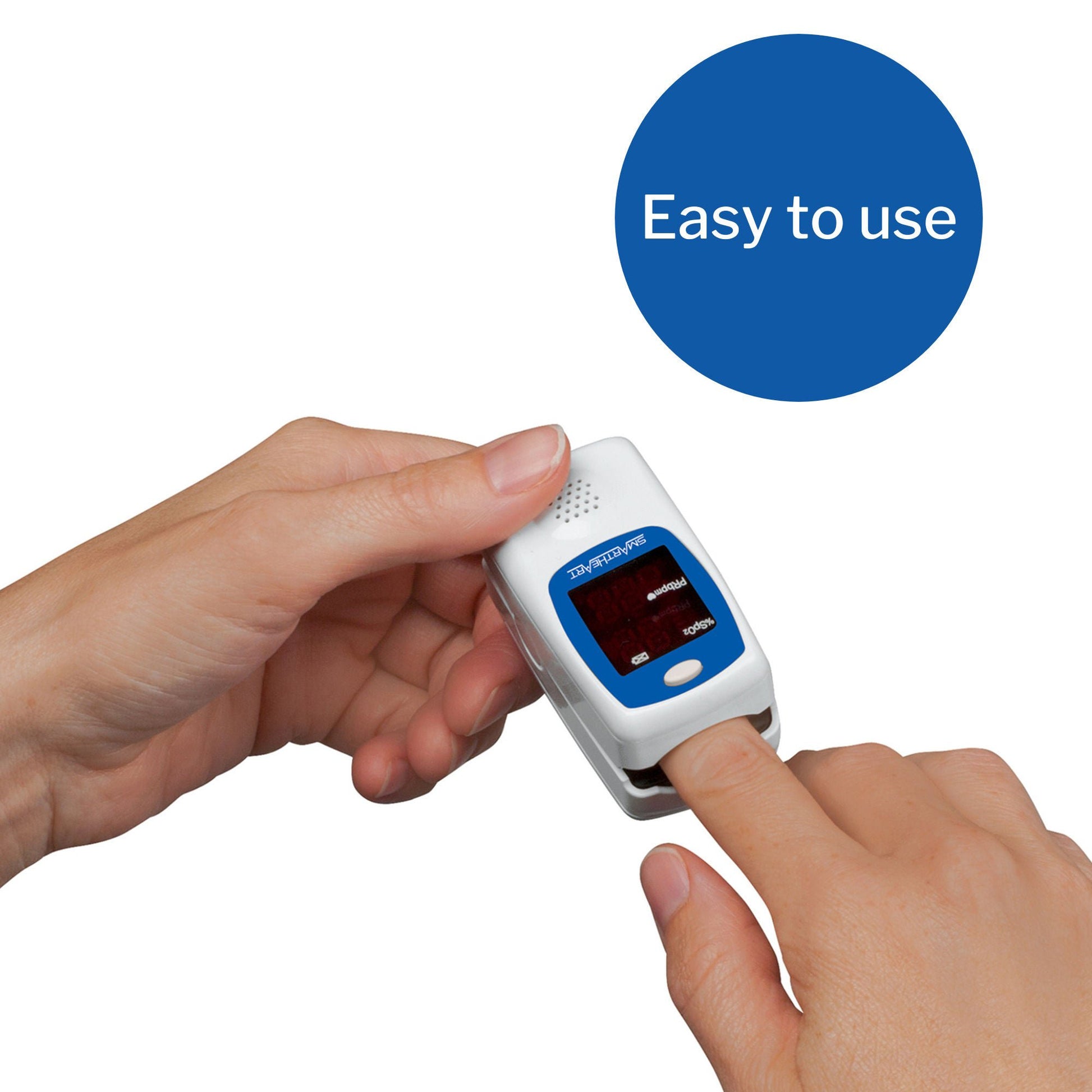 SmartHeart Fingertip Pulse Oximeter, Talking Blood Oxygen Saturation Monitor