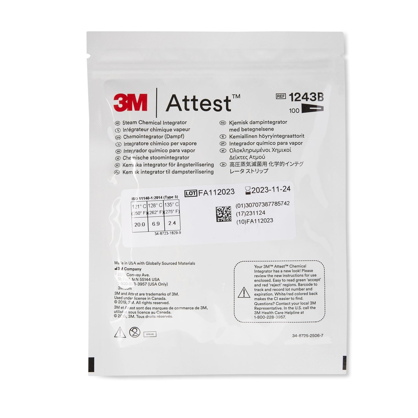 3M™ Attest™ Sterilization Chemical Integrator Strip