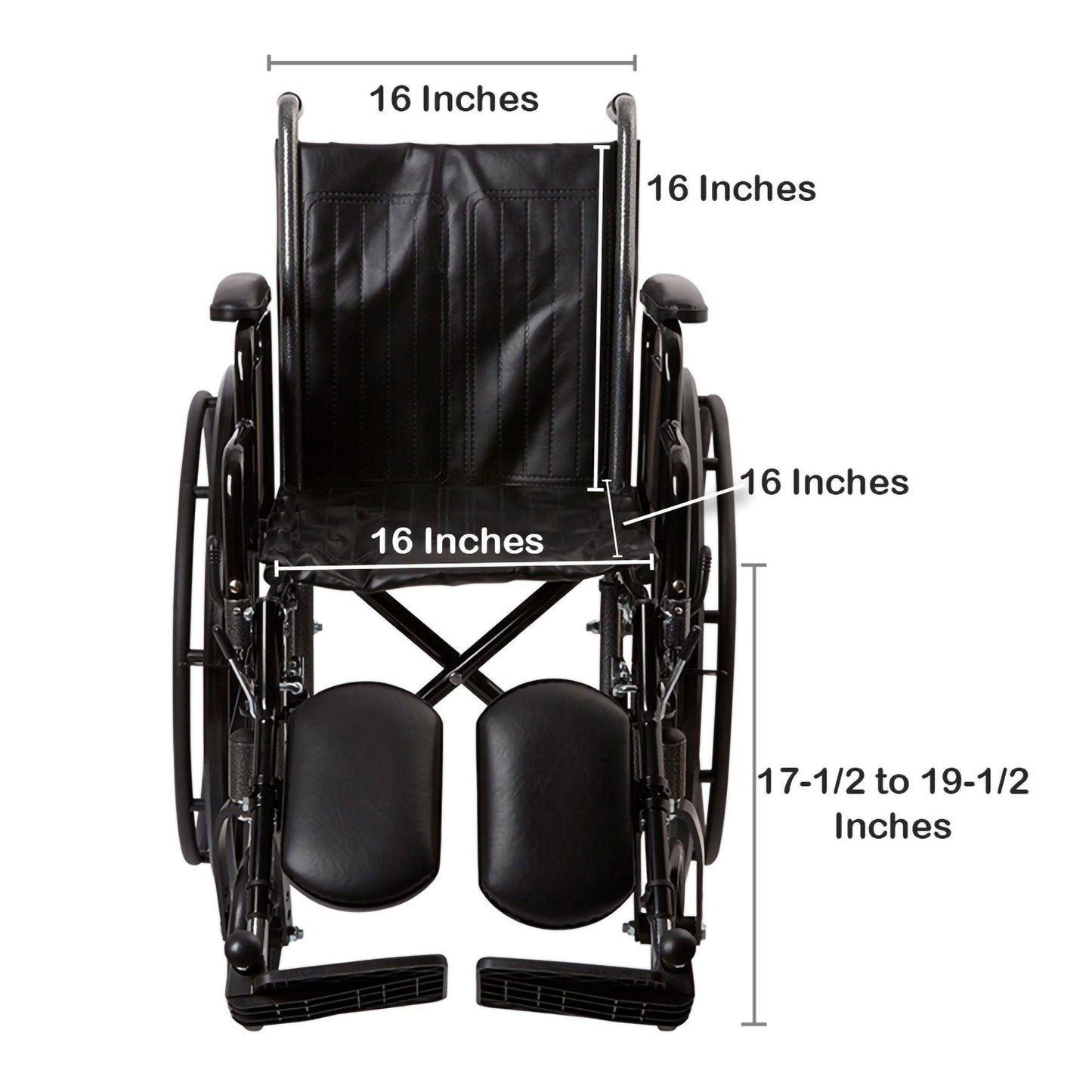 McKesson Wheelchair, 16 Inch Seat Width