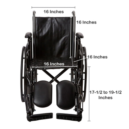 McKesson Wheelchair, 16 Inch Seat Width
