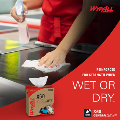 WypAll GeneralClean X60 Multipurpose Task Wipe 118 Count Dispenser Box NonSterile Disposable
