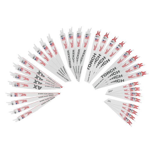 Milwaukee 32PC Wood and Metal Cutting SAWZALL Blade Set 49-22-1132 | 32-Piece