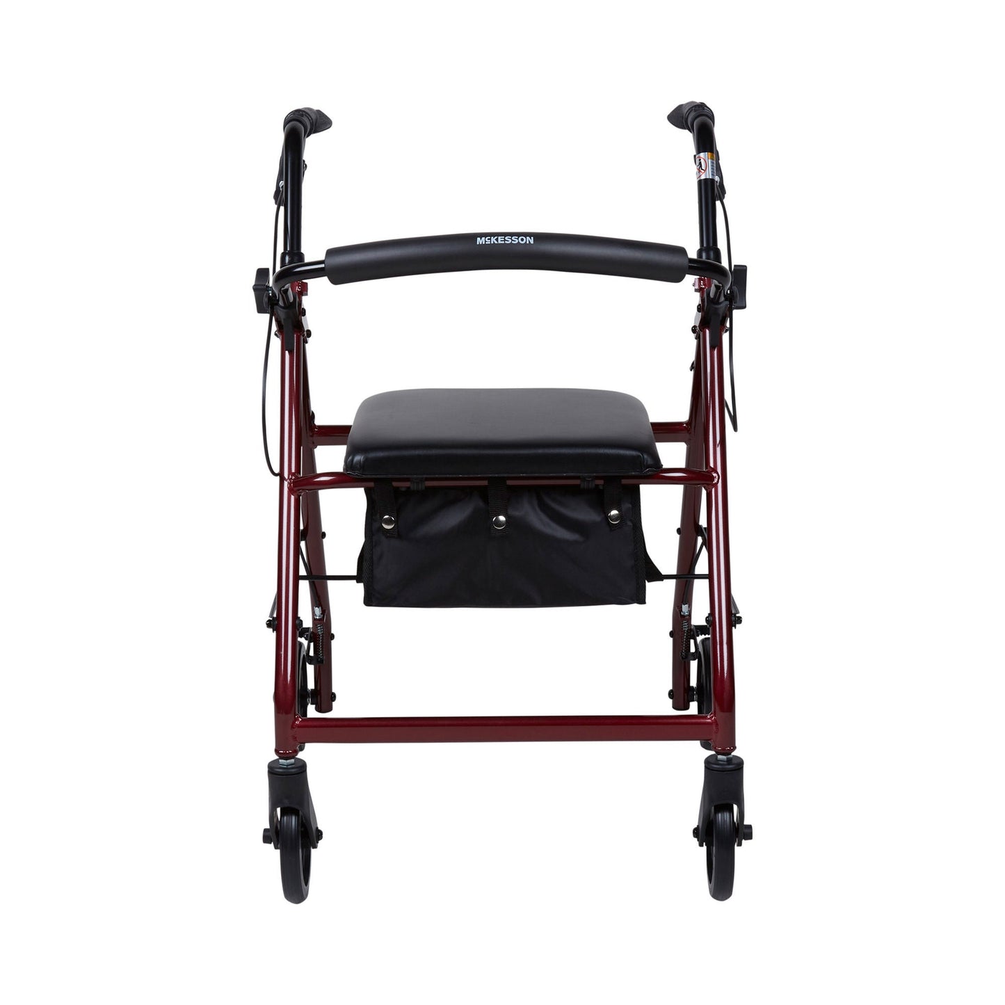 McKesson Folding Aluminum Four-Wheel Rollator, Red