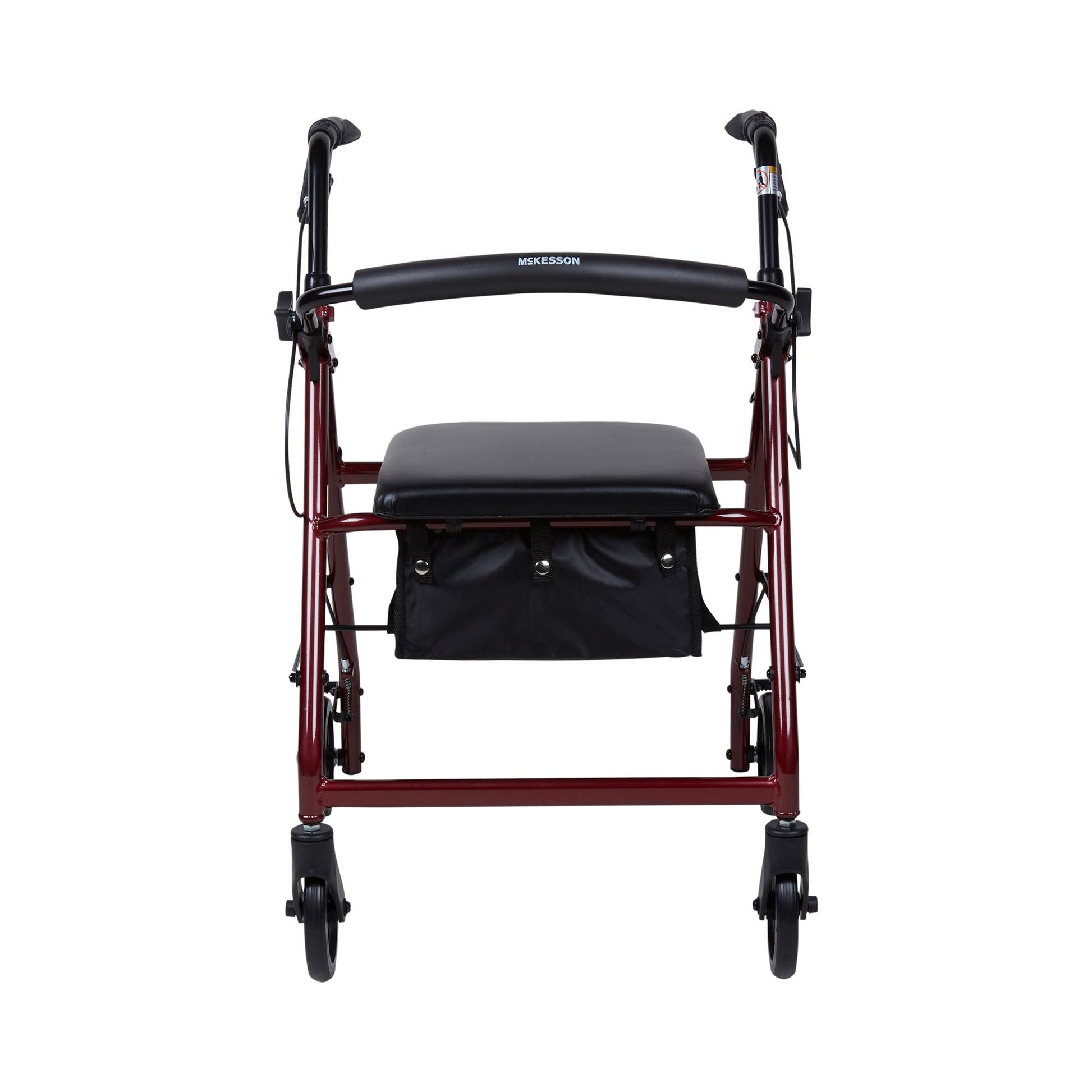 McKesson Folding Aluminum Four-Wheel Rollator, Red