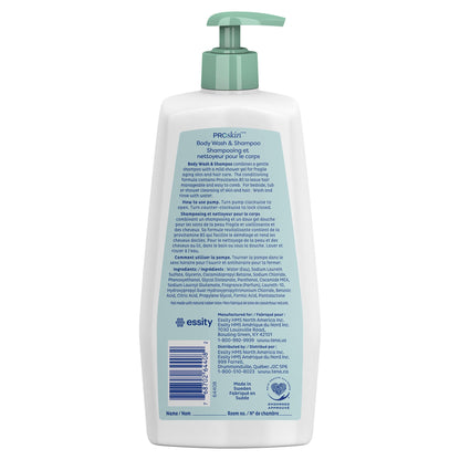 Tena Unscented Shampoo and Body Wash, Pump Bottle