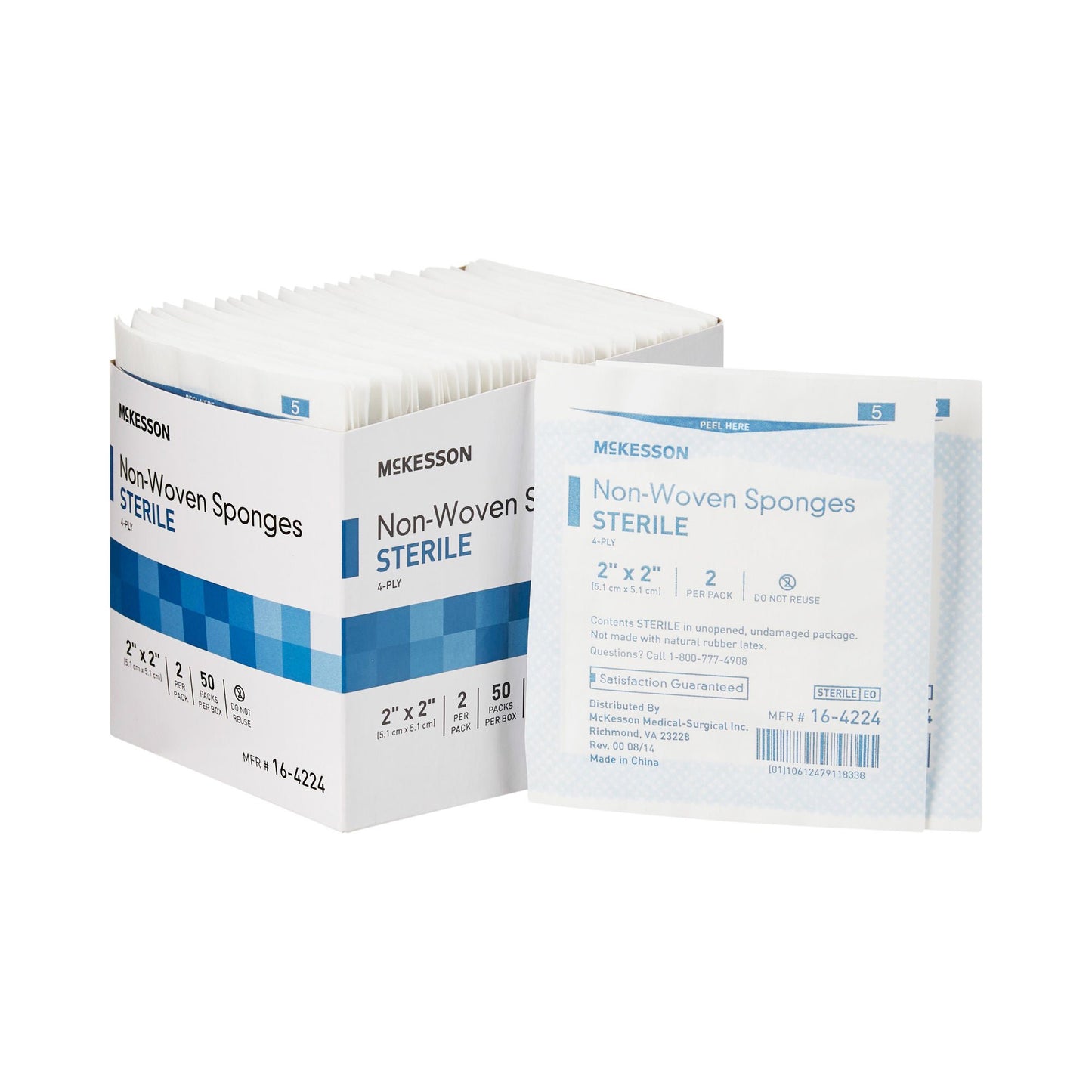 McKesson Sterile Nonwoven Sponge, Four Ply