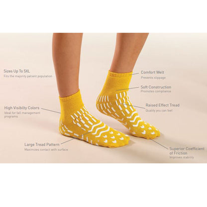 Care-Steps® Double Tread High-Risk Slipper Socks, Medium, Yellow
