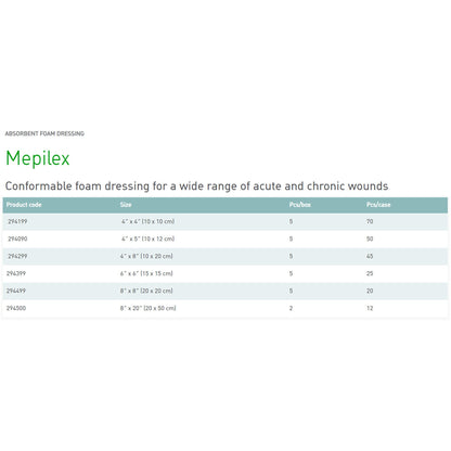 Mepilex® Silicone Adhesive without Border Silicone Foam Dressing