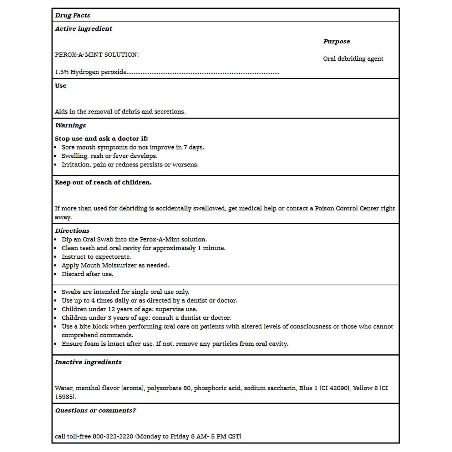 Toothette® Short Term Swab System