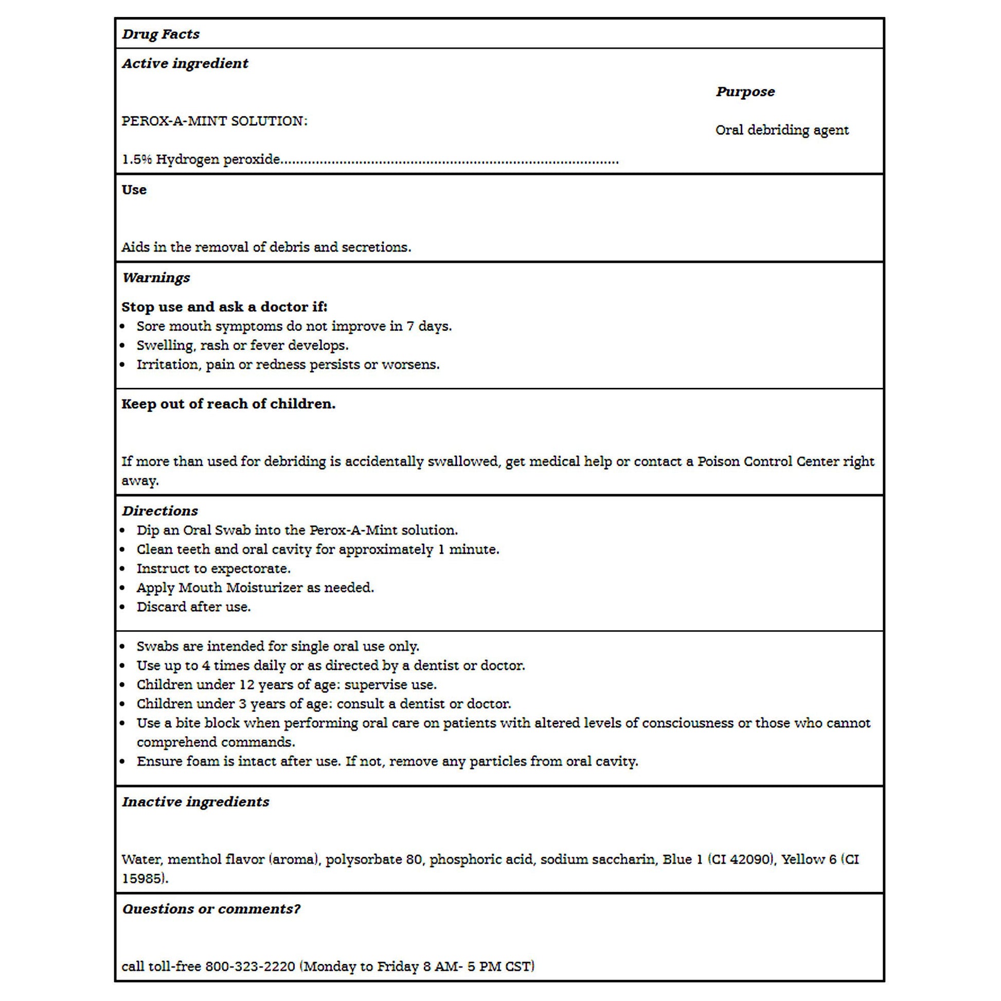 Toothette® Short Term Swab System