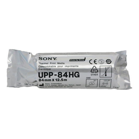 Sony Thermal Printer Paper 104 Prints 84 mm X 12-1/2 Meter Black / White