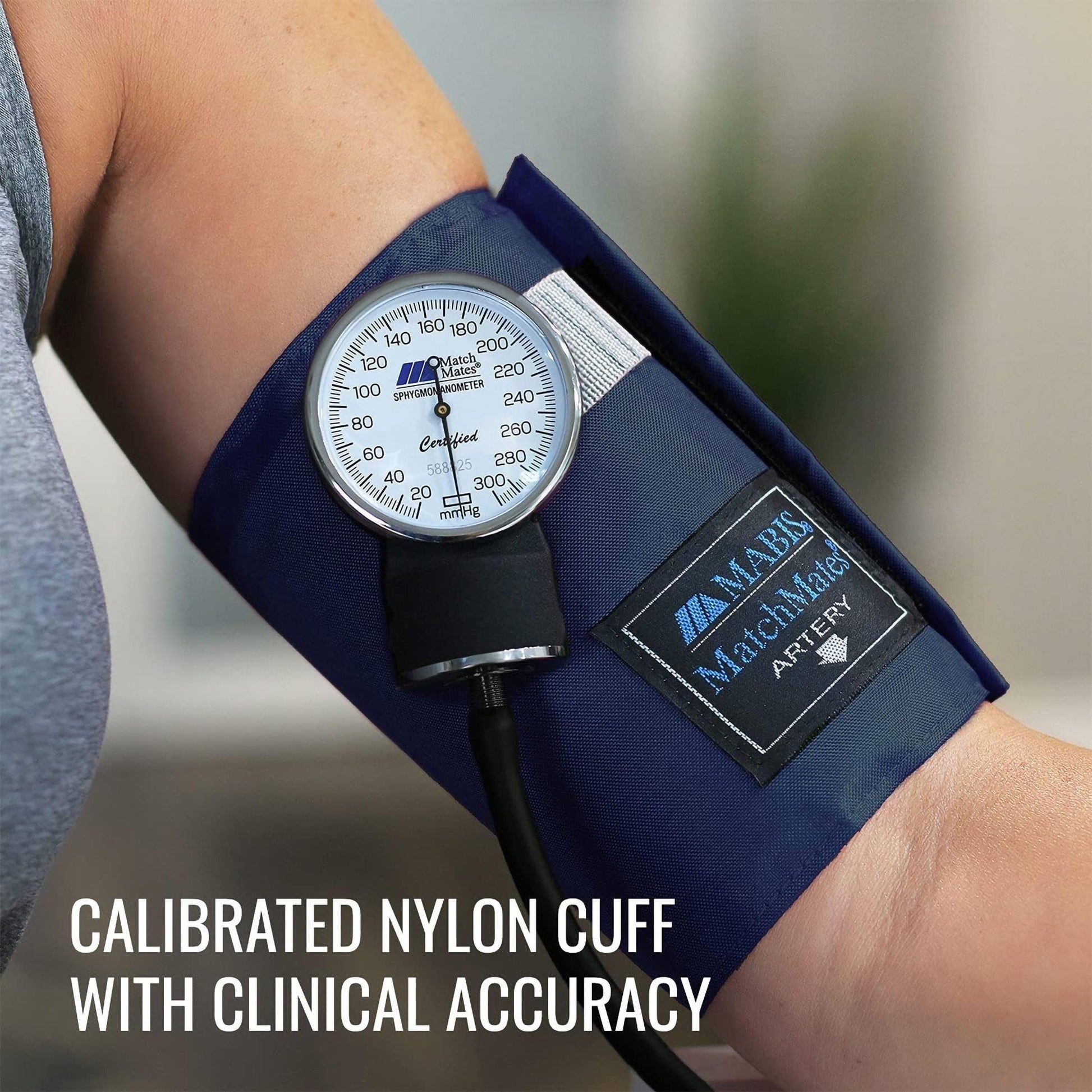 Mabis® Match Mates Manual Aneroid Sphygmomanometer with Cuff, Dark Blue