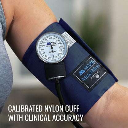 Mabis® Match Mates Manual Aneroid Sphygmomanometer with Cuff, Dark Blue
