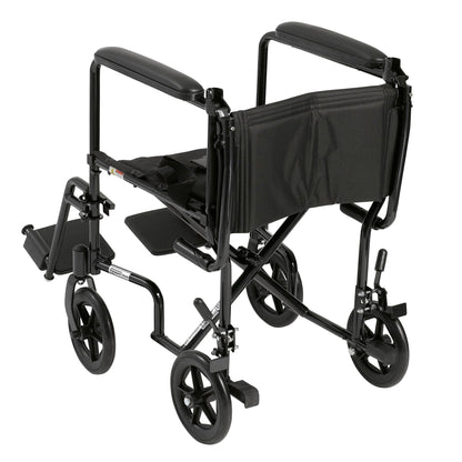 drive™ Transport Chair, Black, 17-Inch Seat Width