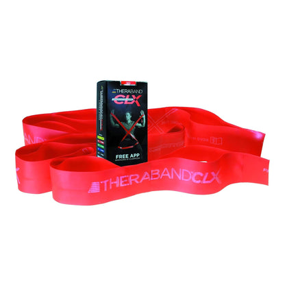 TheraBand CLX Consecutive Loops Exercise Resistance Band with Loops Red Medium Resistance