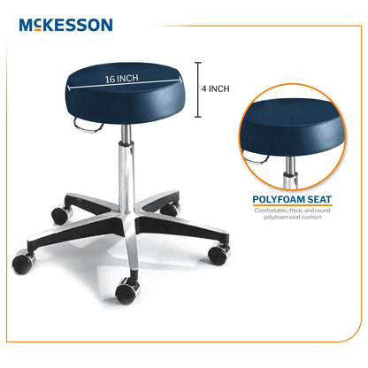 McKesson Round Pneumatic Exam Stool, Blue, without Backrest