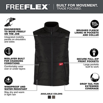 Milwaukee FREEFLEX Lightweight Insulated Vest Black 2X M350B-2X | Polyester
