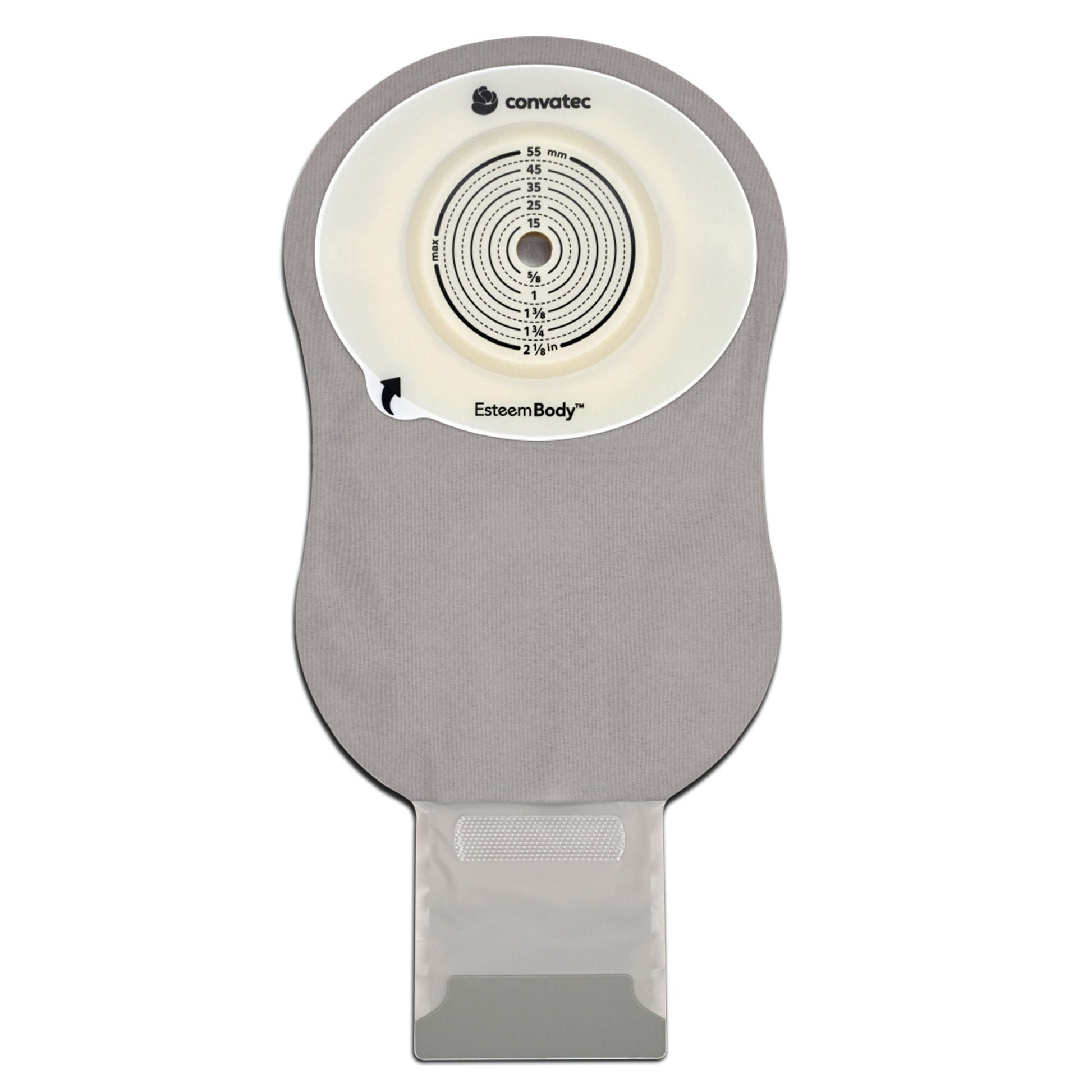 Esteem Body Ostomy Pouch One-Piece System Length Convex, Trim To Fit 10 to 45 mm Stoma Drainable