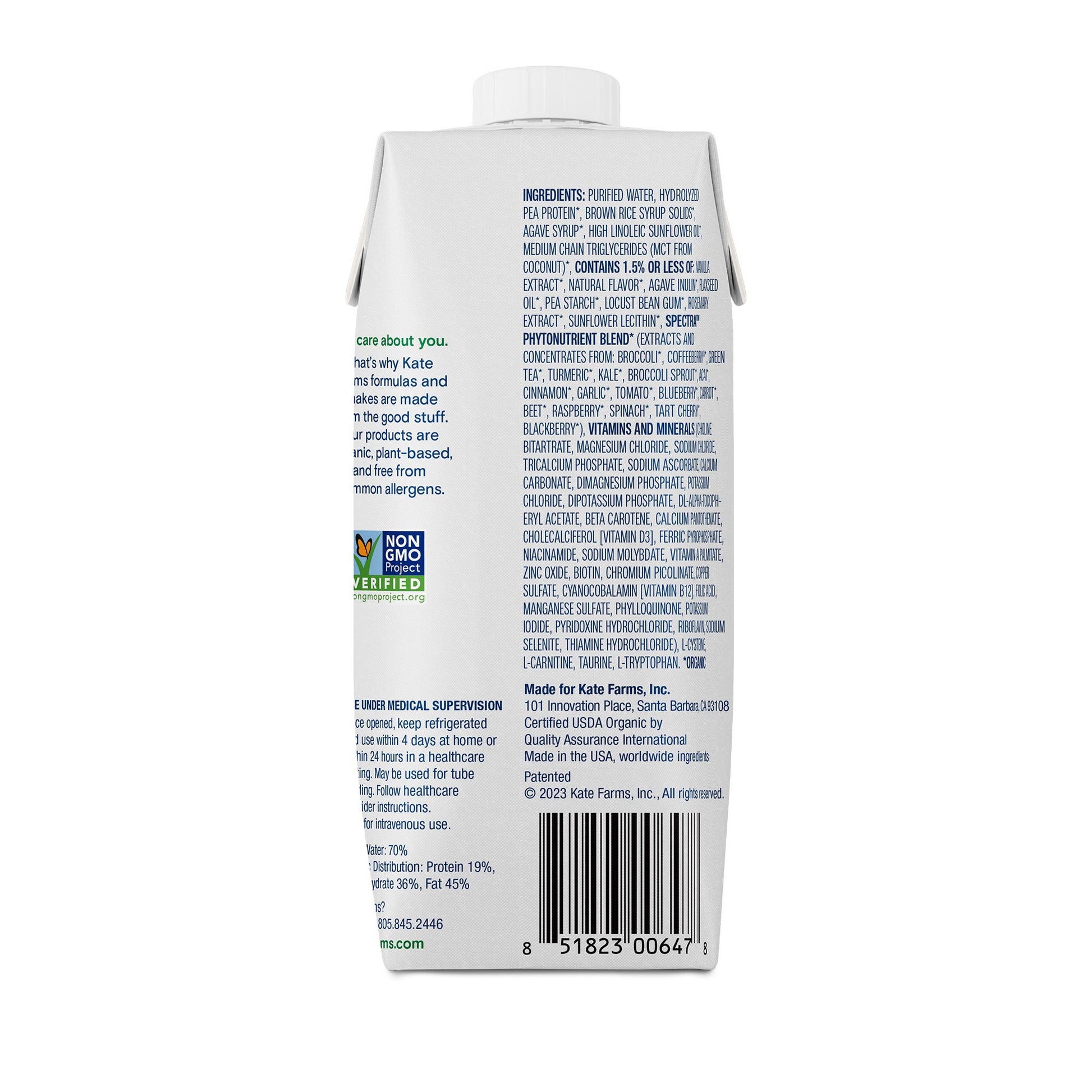 Kate Farms® Peptide 1.5 Vanilla Sole-Source Nutrition Formula, carton