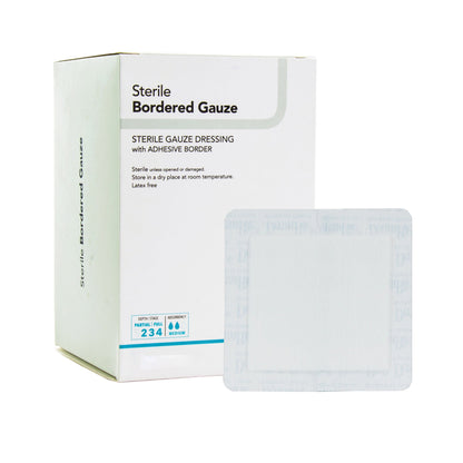 DermaRite® Bordered Gauze White Adhesive Dressing
